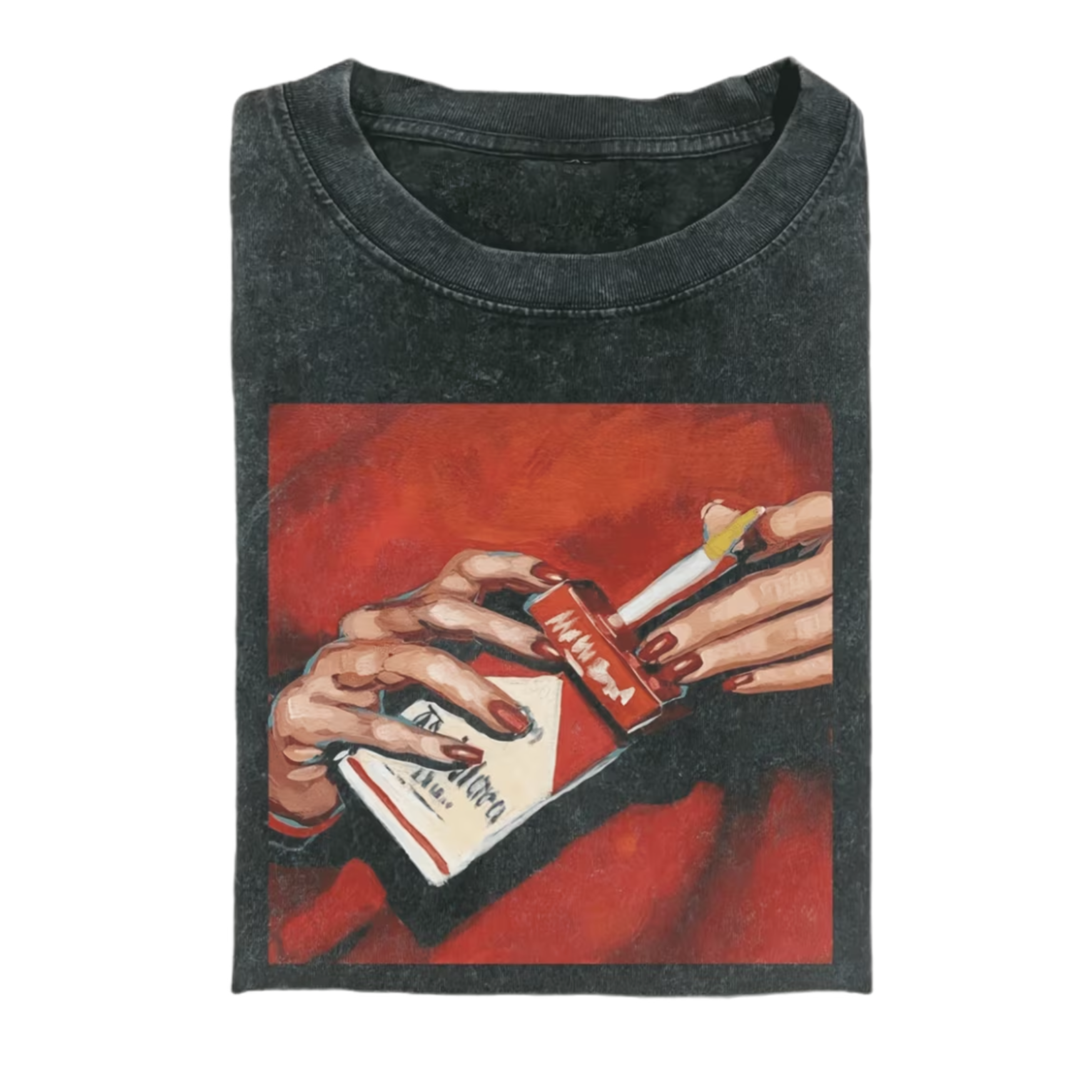 Retro Red Cigarette T-Shirt Blanc Unisex for Men & Women.